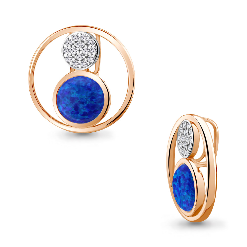 

Подвеска из серебра с опалом искусственным\фианитом Aquamarine Aquamarine 2530395А_925_з, 2530395А_925_з