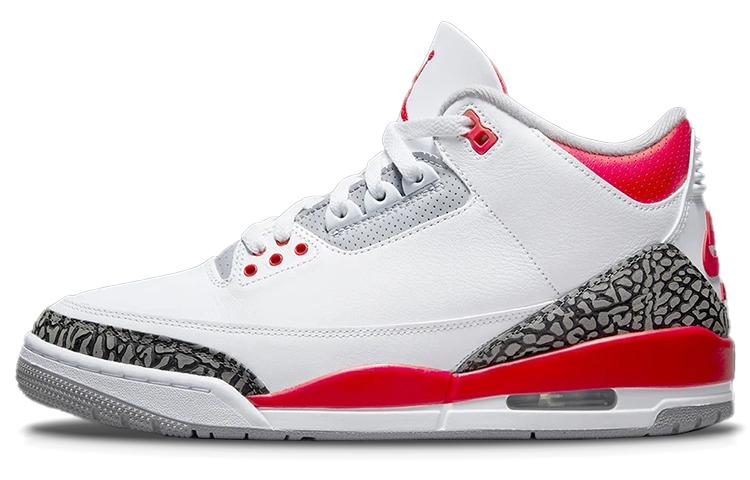 

Кеды унисекс Jordan Air Jordan 3 retro fire red 2022 белые 46 EU, Белый, Air Jordan 3 retro fire red 2022