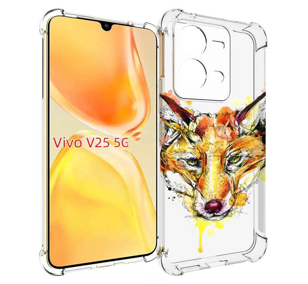

Чехол MyPads Акварельная лиса для Vivo V25 5G / V25e, Прозрачный, Tocco