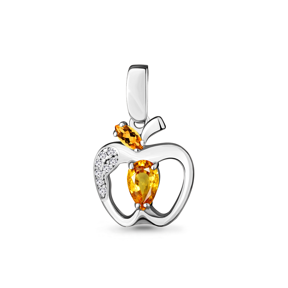 

Подвеска из серебра с цитрином\фианитом Aquamarine Aquamarine 2526906А_925_р, 2526906А_925_р