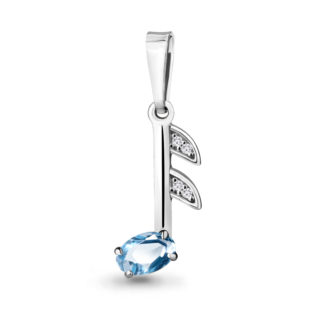 

Кулон из серебра с топазом\фианитом Aquamarine Aquamarine 2526805А_925_р, 2526805А_925_р