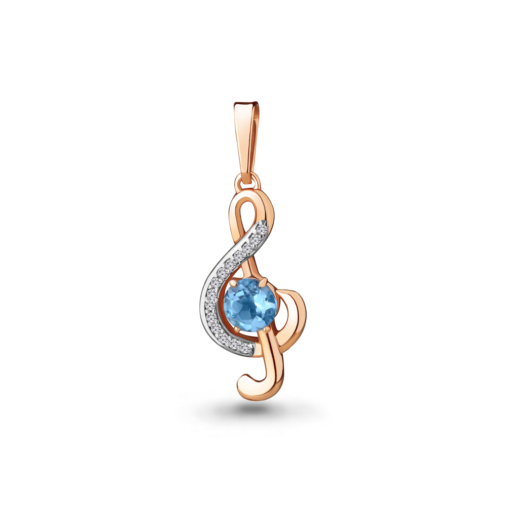 

Кулон из серебра с топазом\фианитом Aquamarine Aquamarine 2526705А_925_з, 2526705А_925_з