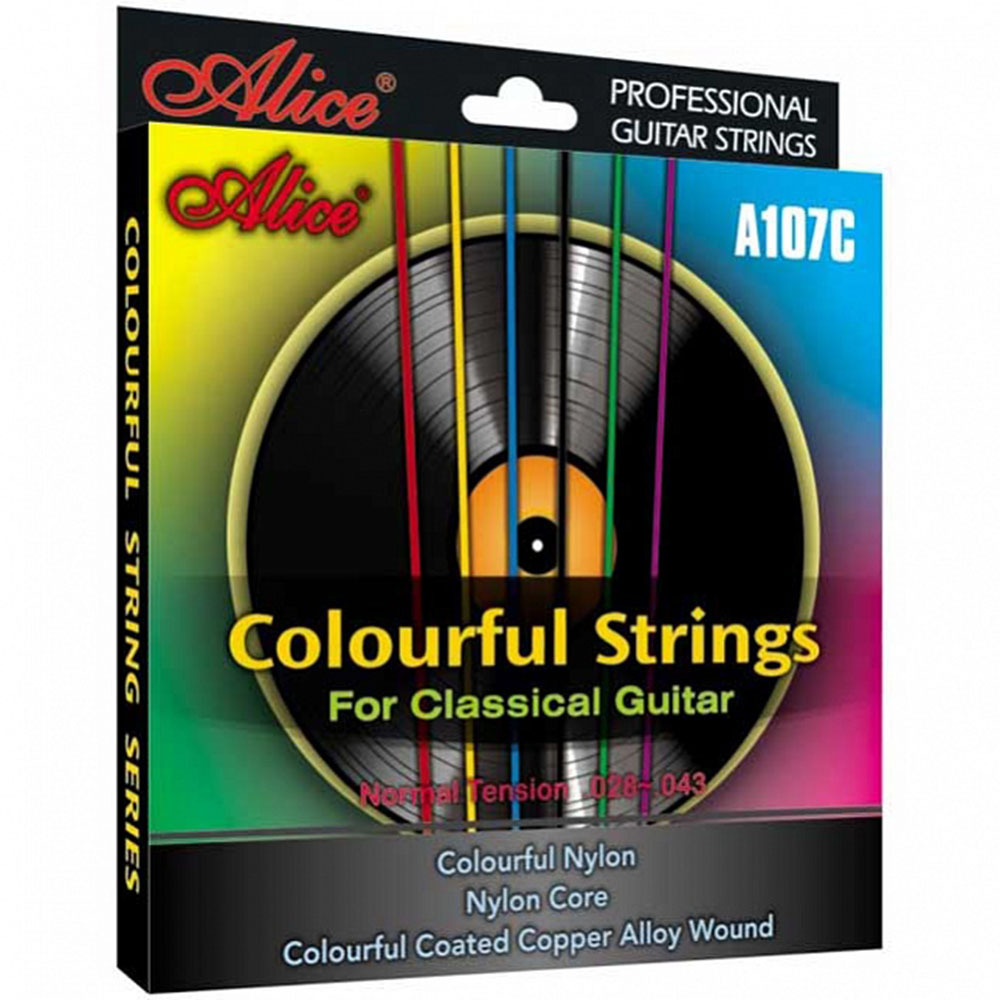 Комплект струн Alice AC107C для классической гитары, разноцветный нейлон, 6 струн
