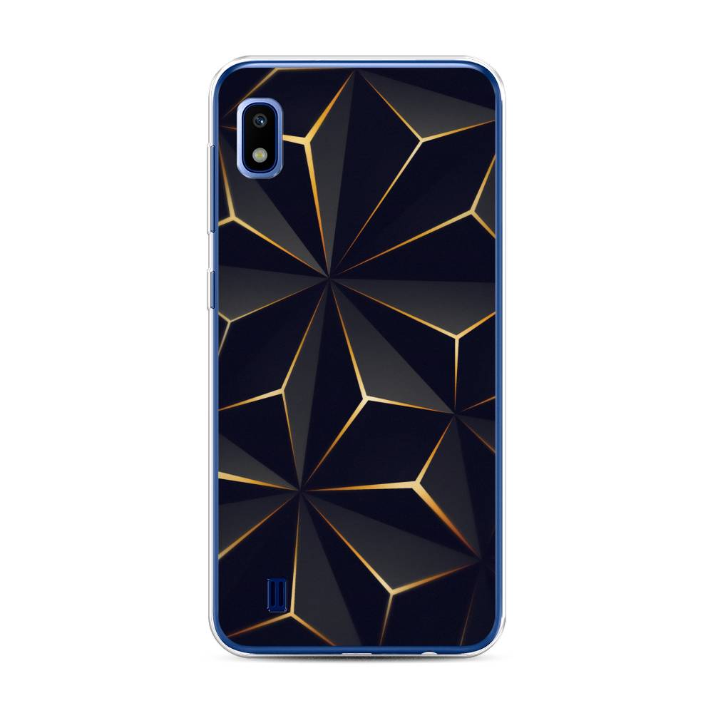 

Чехол для Samsung Galaxy A10 "Черные полигоны", Золотистый;черный, 27950-3