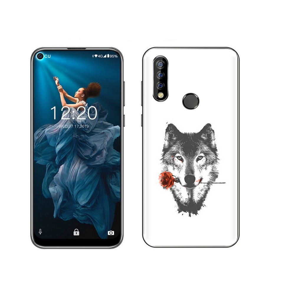 

Чехол MyPads Tocco для Oukitel C17 Pro волк с розой, Прозрачный, Tocco