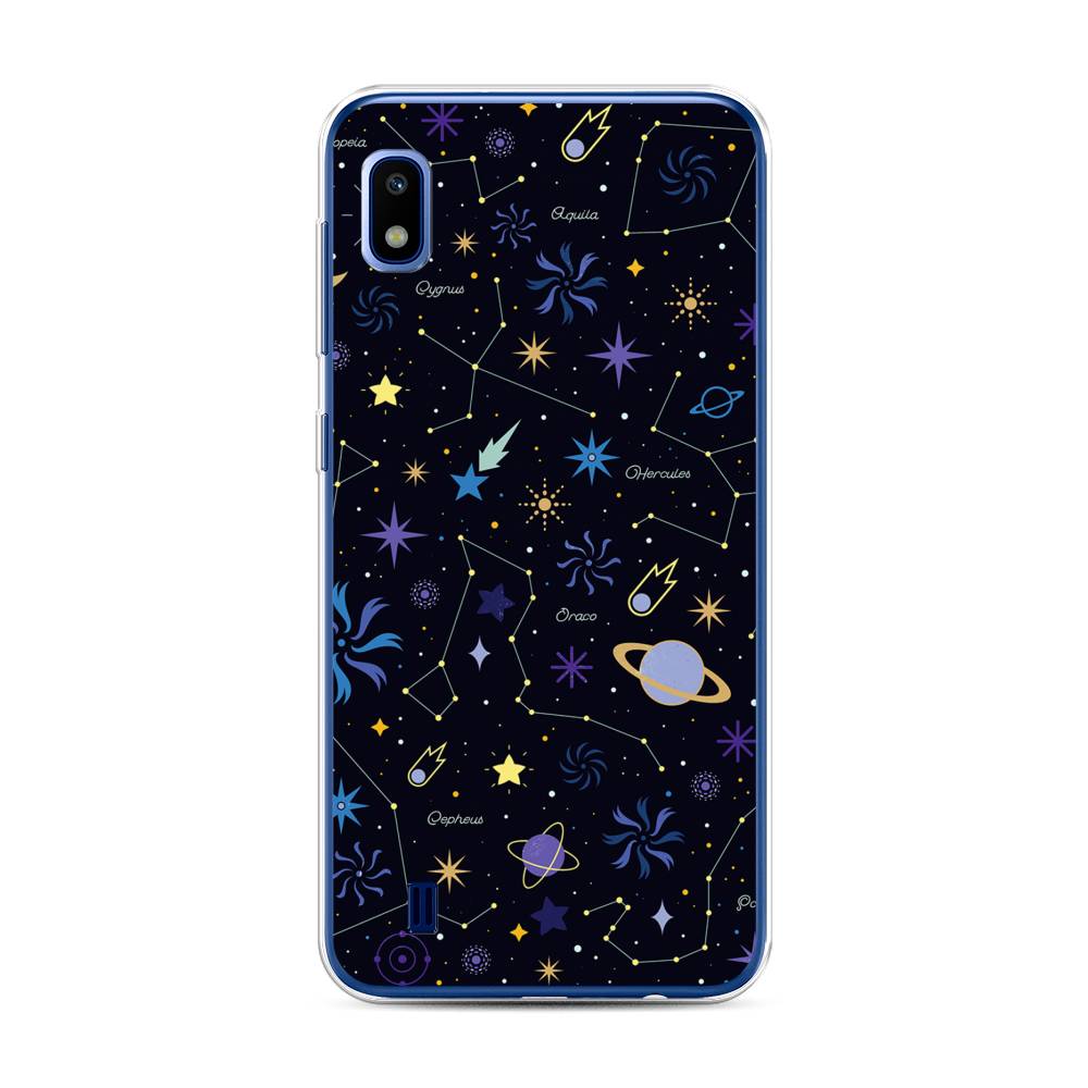 

Чехол для Samsung Galaxy A10 "Цветной космос", Желтый, 27950-2