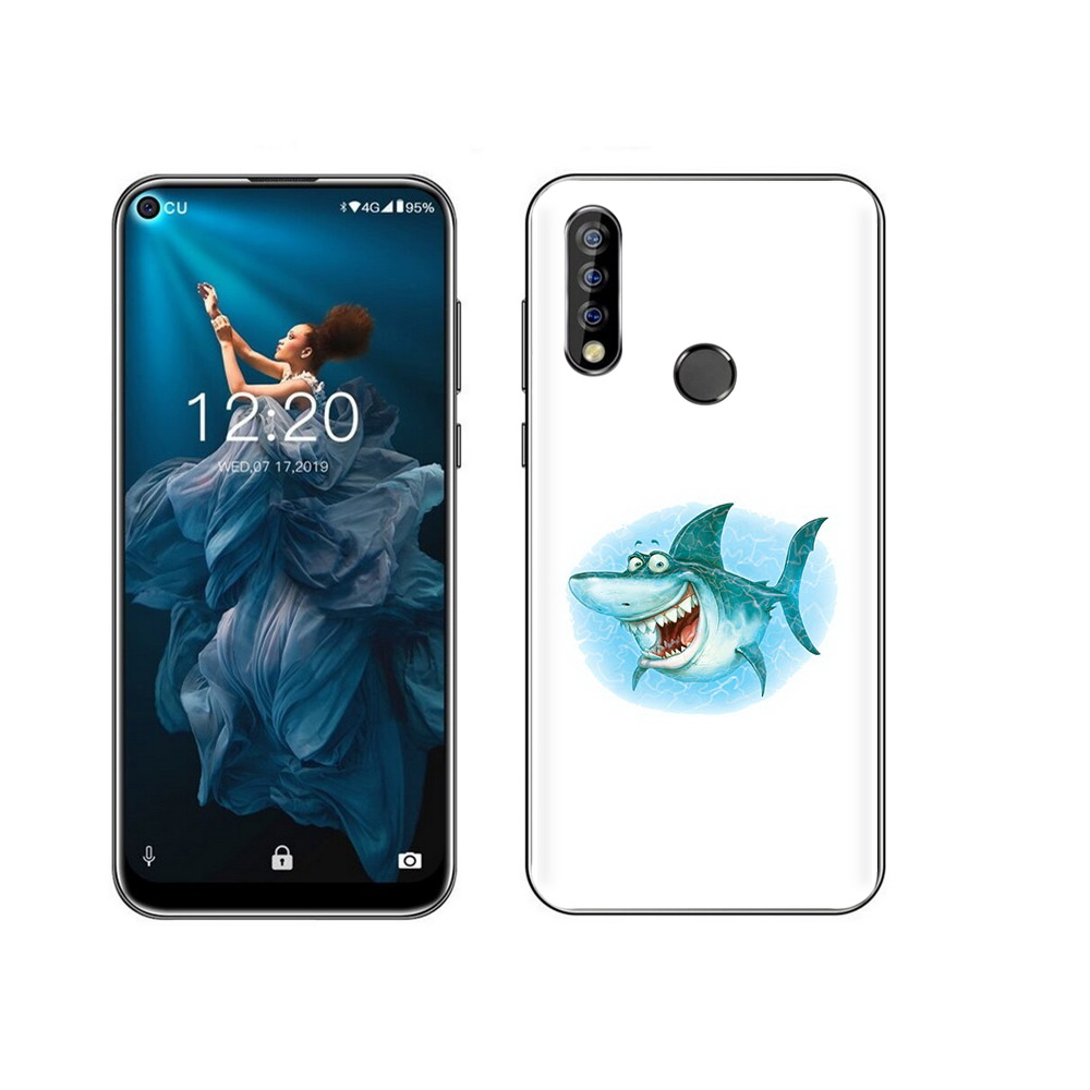 

Чехол MyPads Tocco для Oukitel C17 Pro веселая акула, Прозрачный, Tocco