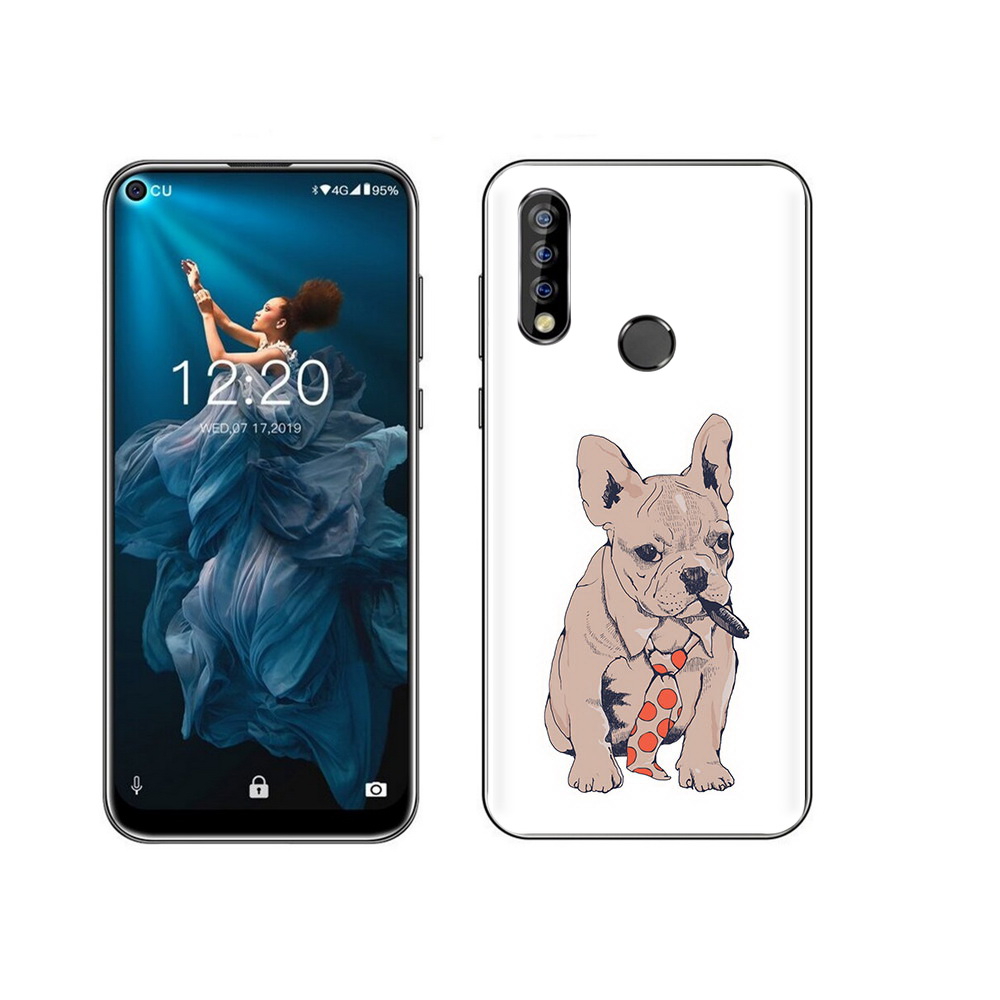 

Чехол MyPads Tocco для Oukitel C17 Pro бульдог с сигарой, Прозрачный, Tocco