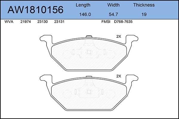 

Тормозные колодки AywiParts дисковые AW1810156