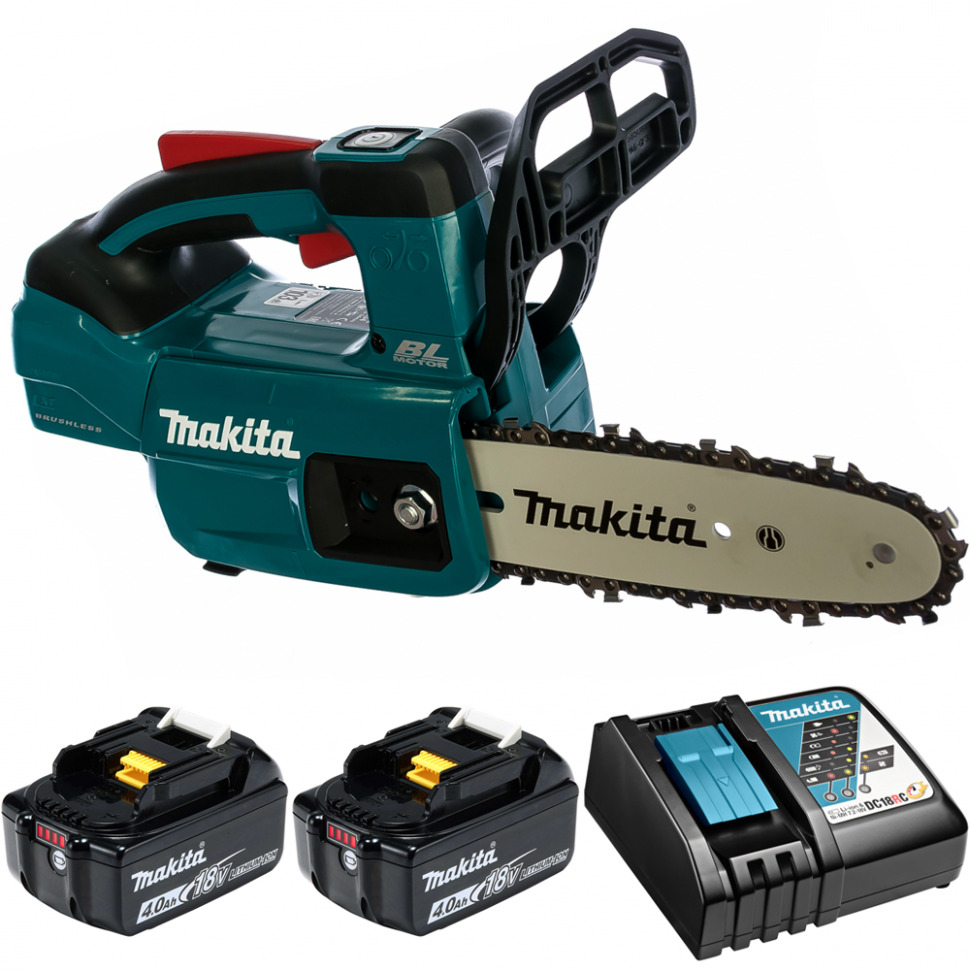 

Пила цепная аккумуляторная 20см 18В Li-Ion 2х4Ач Makita DUC204RM2, DUC204RM2