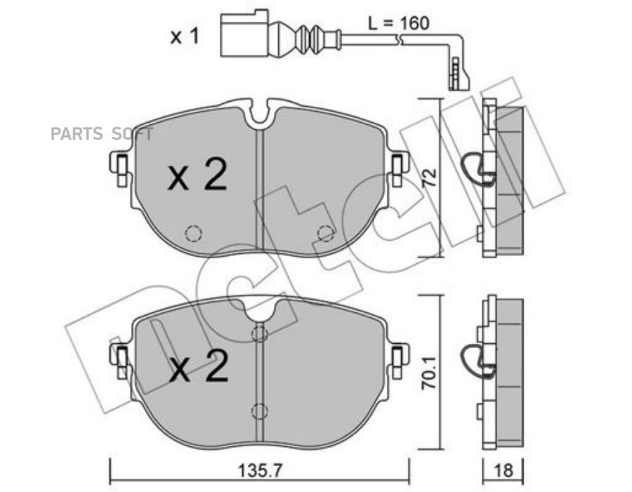 

Тормозные колодки METELLI 2213210