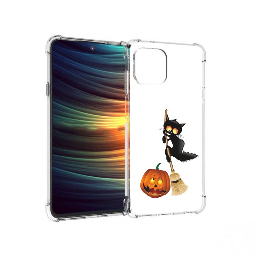 

Чехол MyPads Tocco для Motorola 20 Lite хэлуинский котик (PT227073.348.667), Прозрачный, Tocco