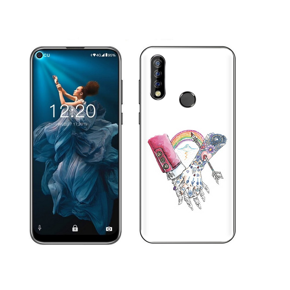 

Чехол MyPads Tocco для Oukitel C17 Pro абстракция руки в татуировках, Прозрачный, Tocco