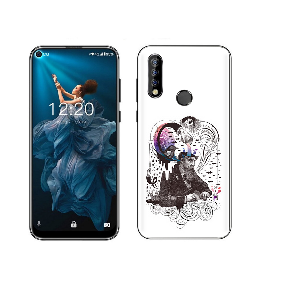 

Чехол MyPads Tocco для Oukitel C17 Pro абстракция думающий мужчина, Прозрачный, Tocco