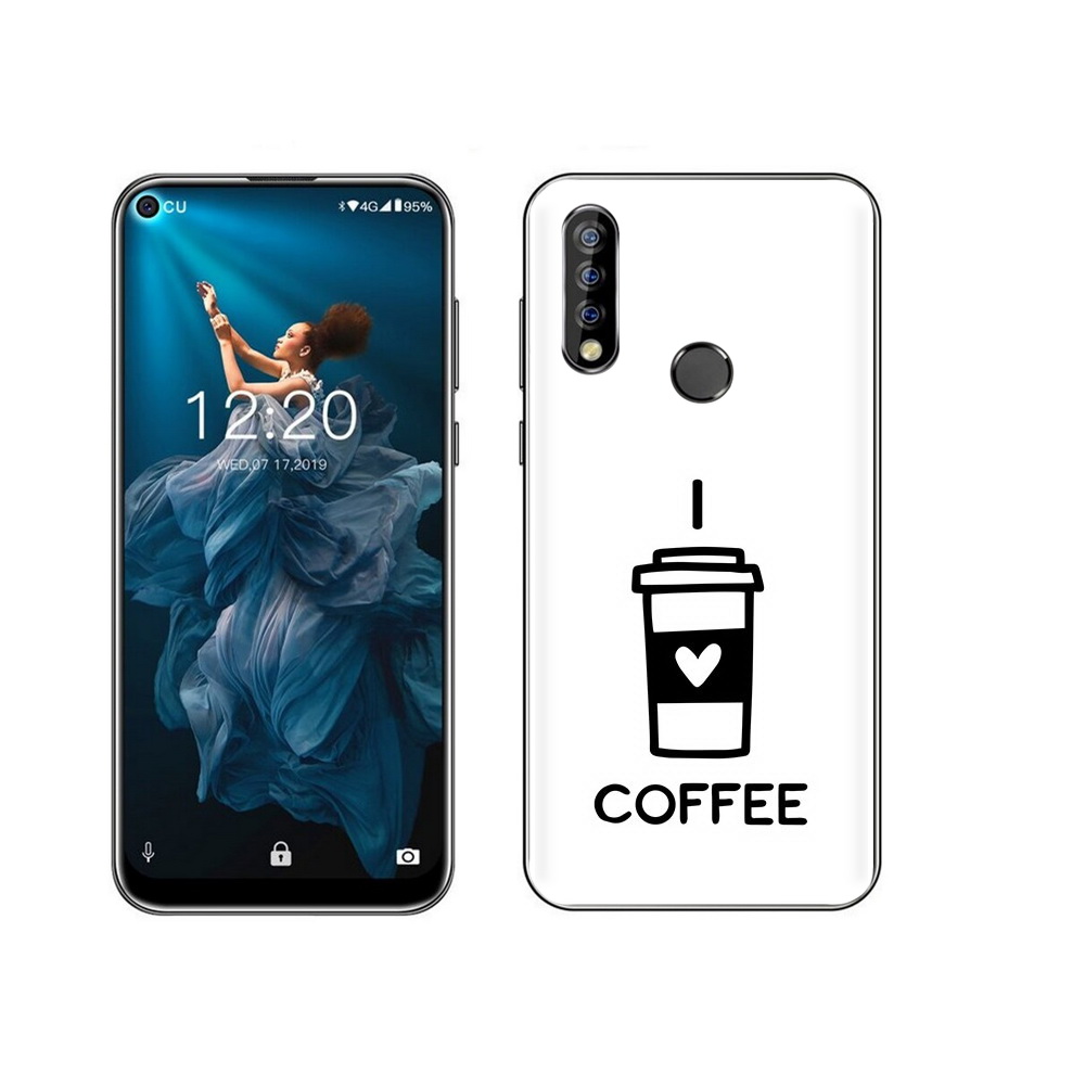 

Чехол MyPads Tocco для Oukitel C17 Pro Я люблю кофе, Прозрачный, Tocco