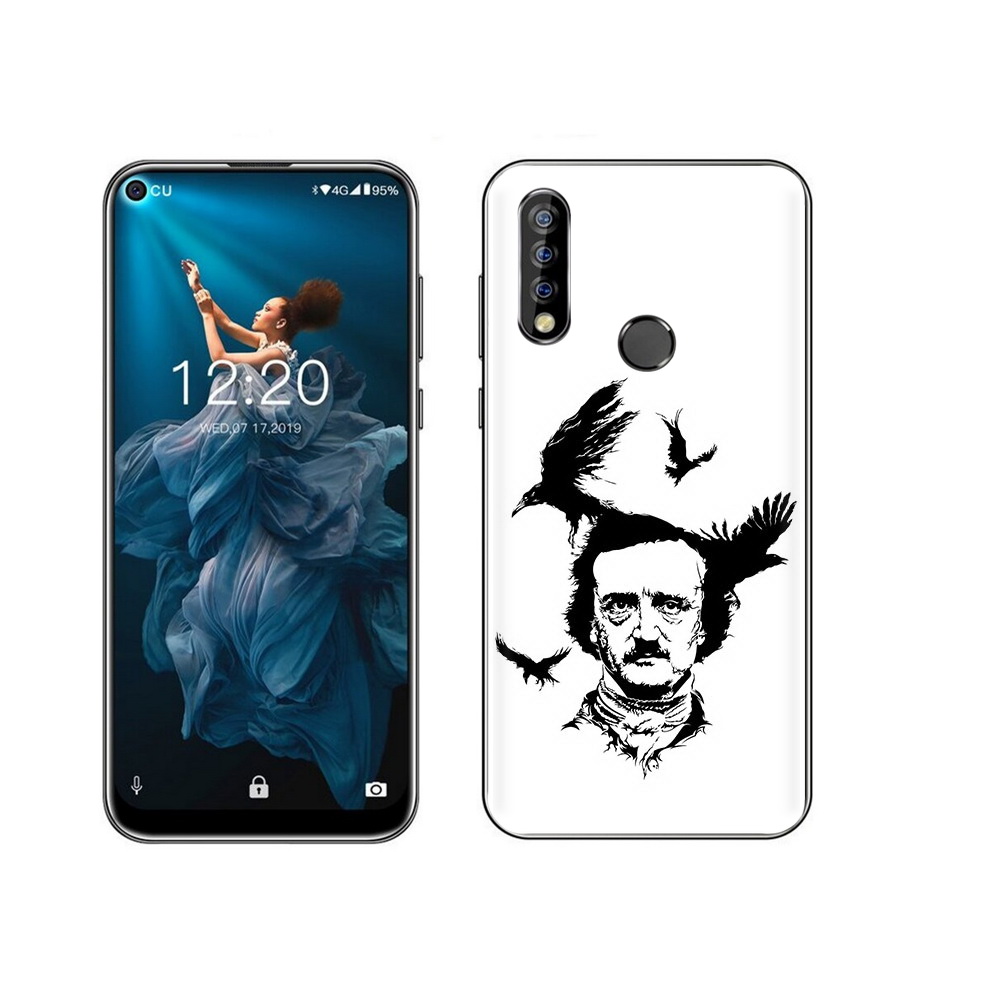 

Чехол MyPads Tocco для Oukitel C17 Pro Эдгар Аллан черно белый, Прозрачный, Tocco