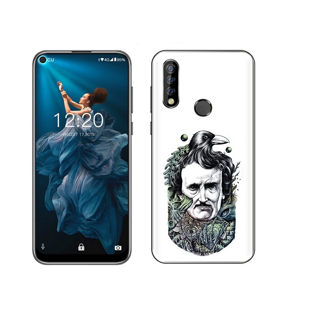 

Чехол MyPads Tocco для Oukitel C17 Pro Эдгар Аллан с вороном, Прозрачный, Tocco