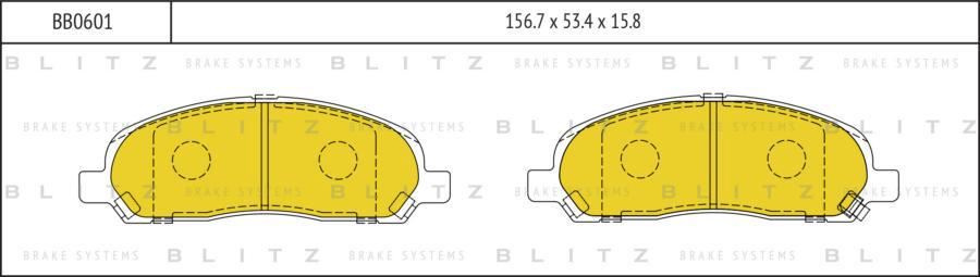

Тормозные колодки BLITZ передние дисковые BB0601