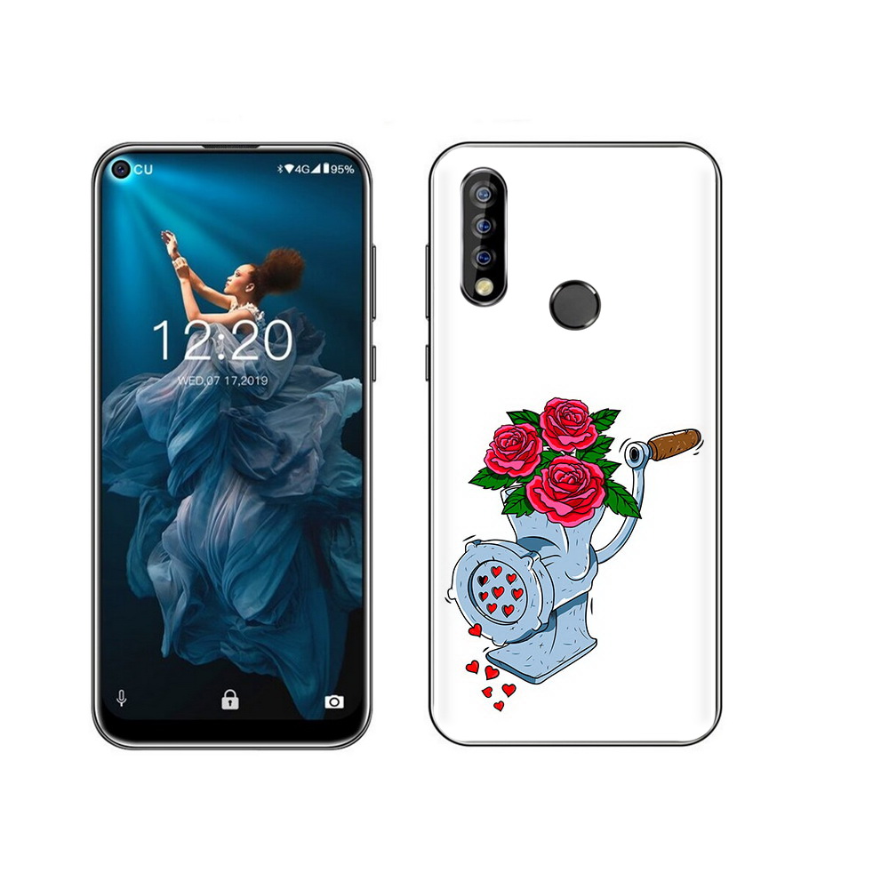 

Чехол MyPads Tocco для Oukitel C17 Pro Цветочные сердца, Прозрачный, Tocco
