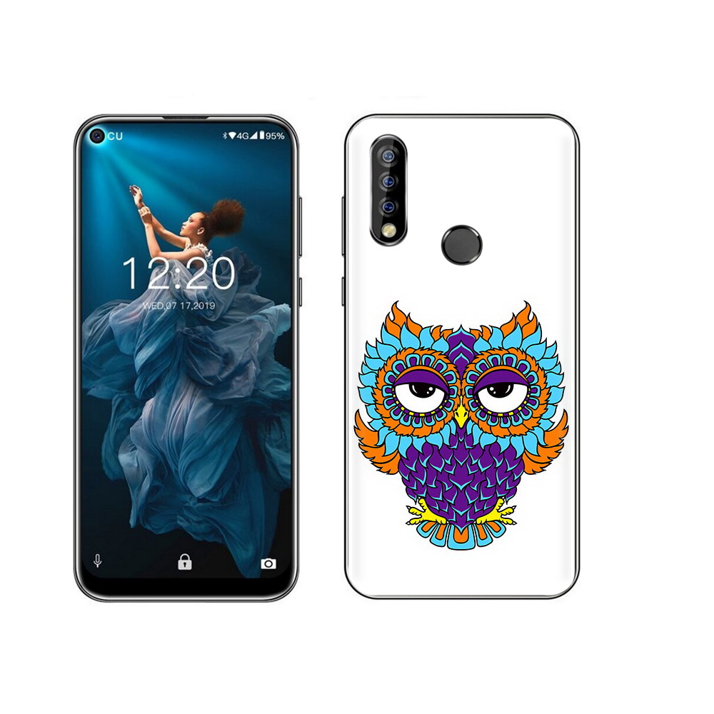 

Чехол MyPads Tocco для Oukitel C17 Pro Цветная сова, Прозрачный, Tocco