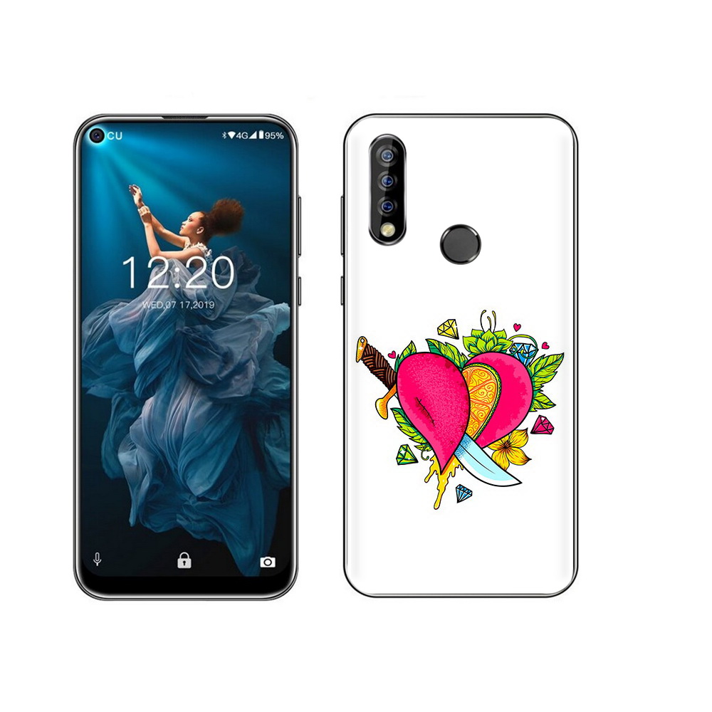 

Чехол MyPads Tocco для Oukitel C17 Pro Фруктовое сердце, Прозрачный, Tocco