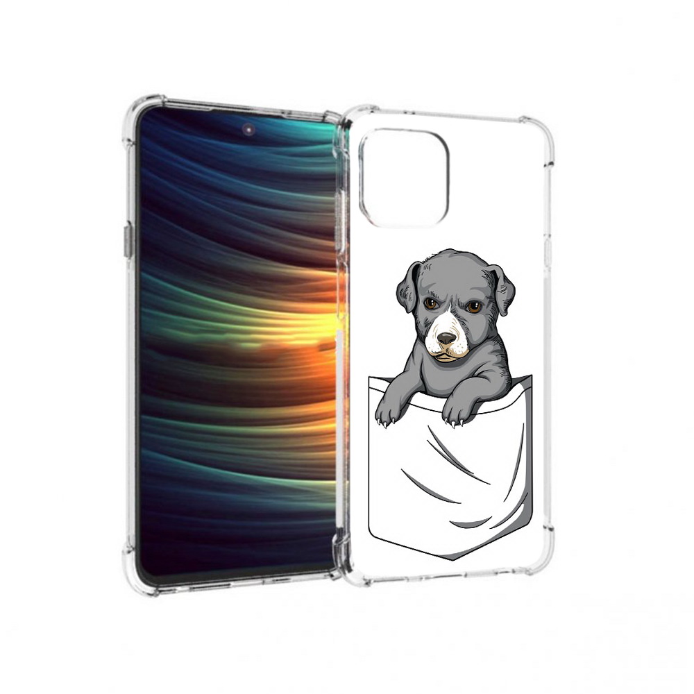 

Чехол MyPads Tocco для Motorola 20 Lite собачка в кармане (PT227073.348.611), Прозрачный, Tocco