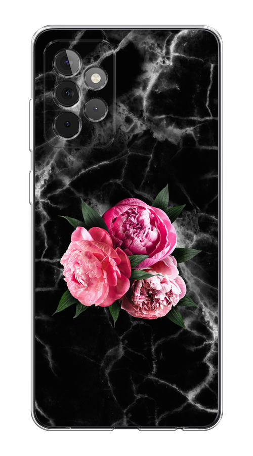 

Чехол на Samsung Galaxy A72 "Букет на черном мраморе", Черный;серый;розовый;зеленый;белый, 2101950-1