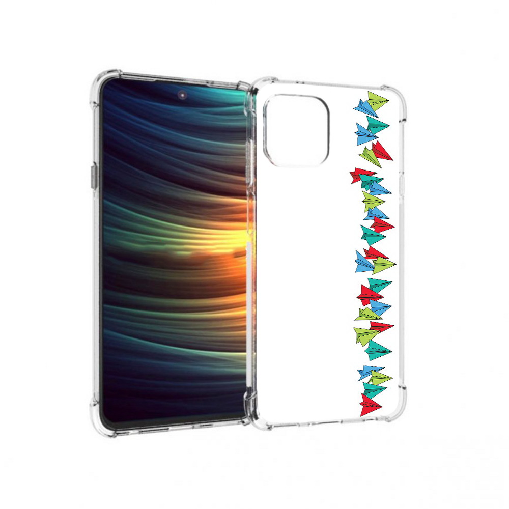 

Чехол MyPads Tocco для Motorola 20 Lite самолетики из листочков (PT227073.348.593), Прозрачный, Tocco
