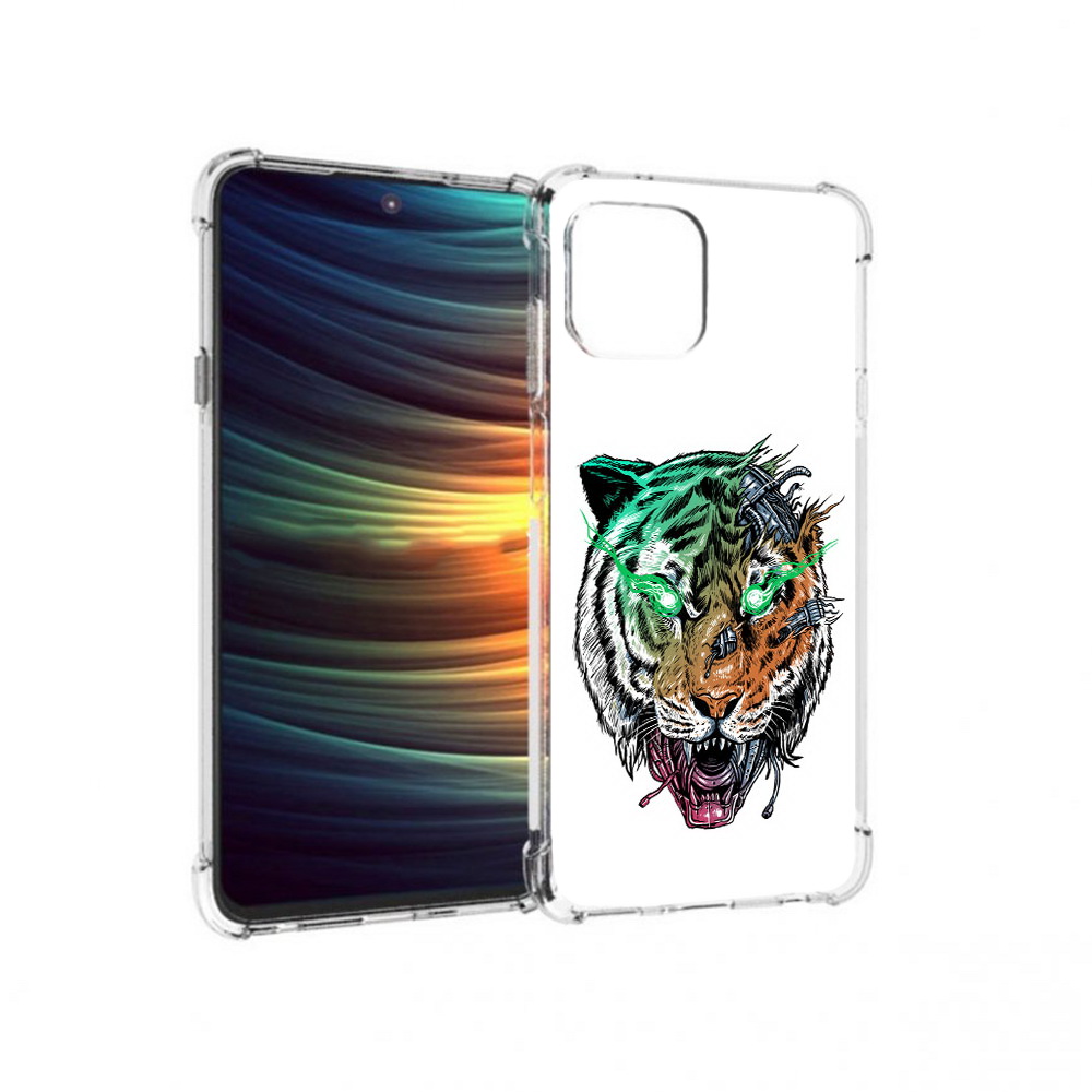 

Чехол MyPads Tocco для Motorola 20 Lite робо-тигр (PT227073.348.584), Прозрачный, Tocco