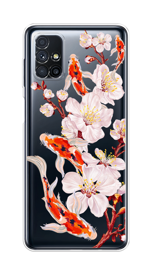 

Чехол на Samsung Galaxy M31s "Карпы и сакура", Оранжевый;розовый;бежевый;прозрачный, 2101450-1