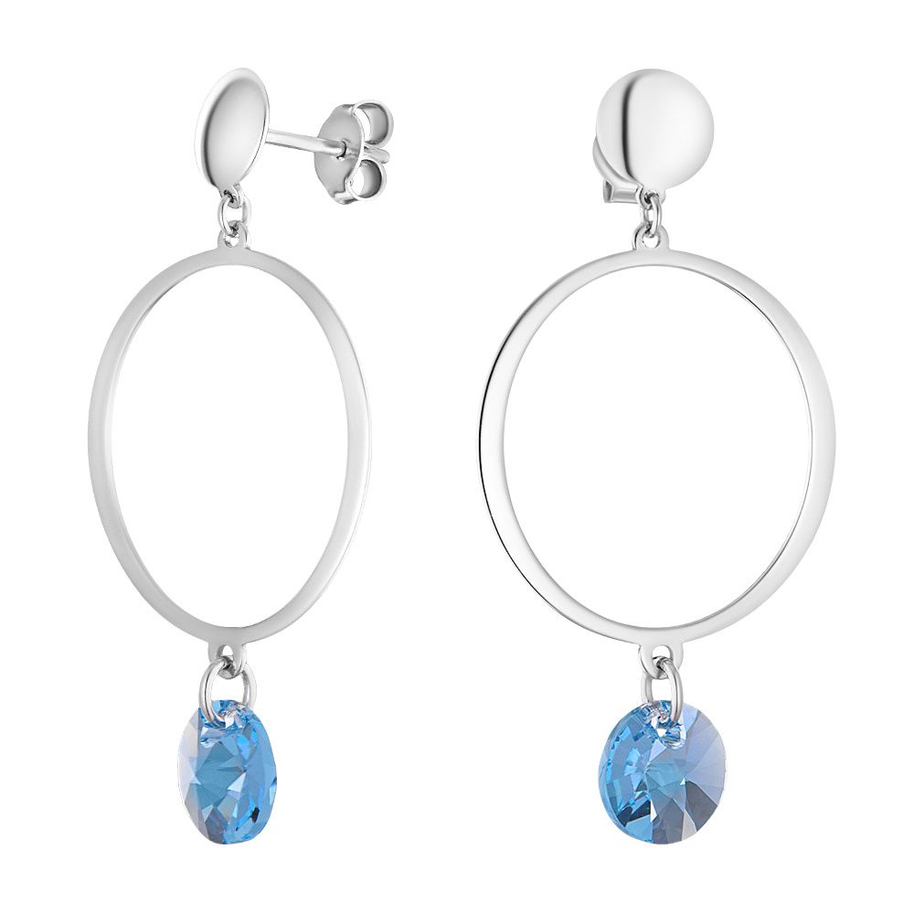 

Серьги подвески из серебра ЮВЕЛИР КАРАТ 2129424/93, Swarovski, 2129424/93