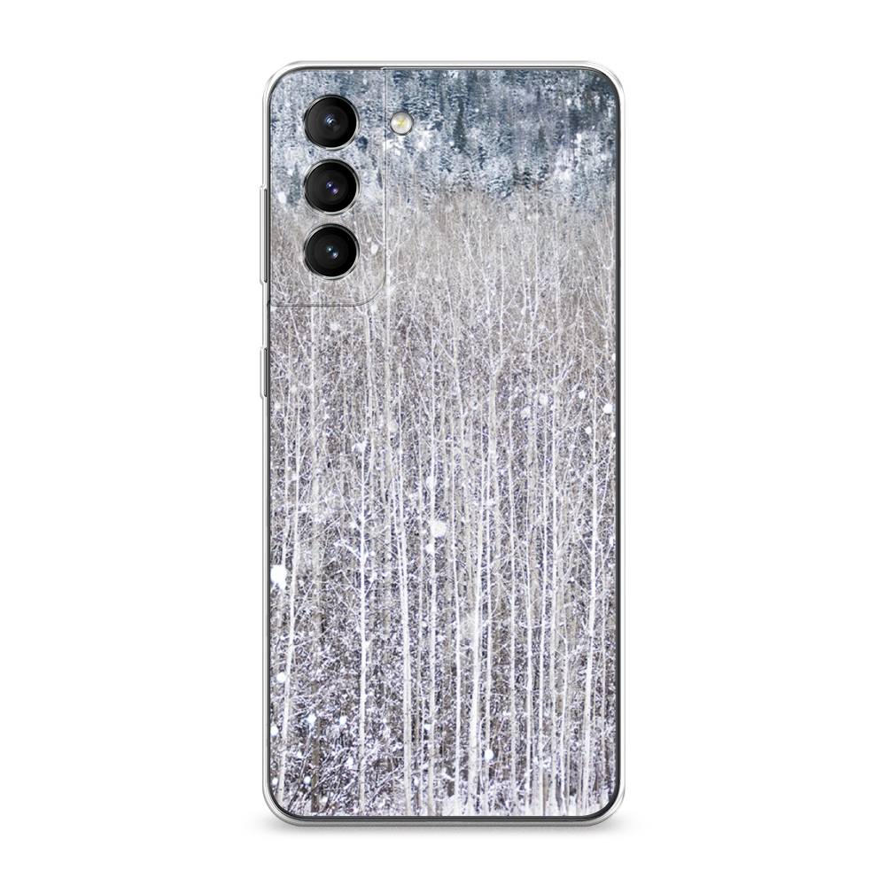 

Чехол на Samsung Galaxy S21 "Снежный лес", Бежевый;серый;белый, 2101850-5