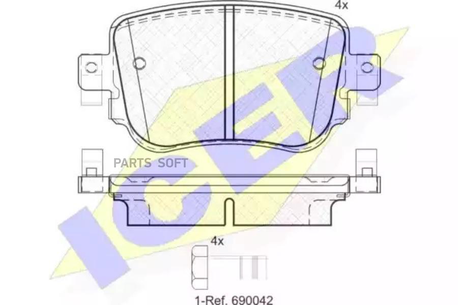 

Колодки Задние Audi A1/Skoda Octavia Iii 2012-> Icer 182152 Icer арт. 182152