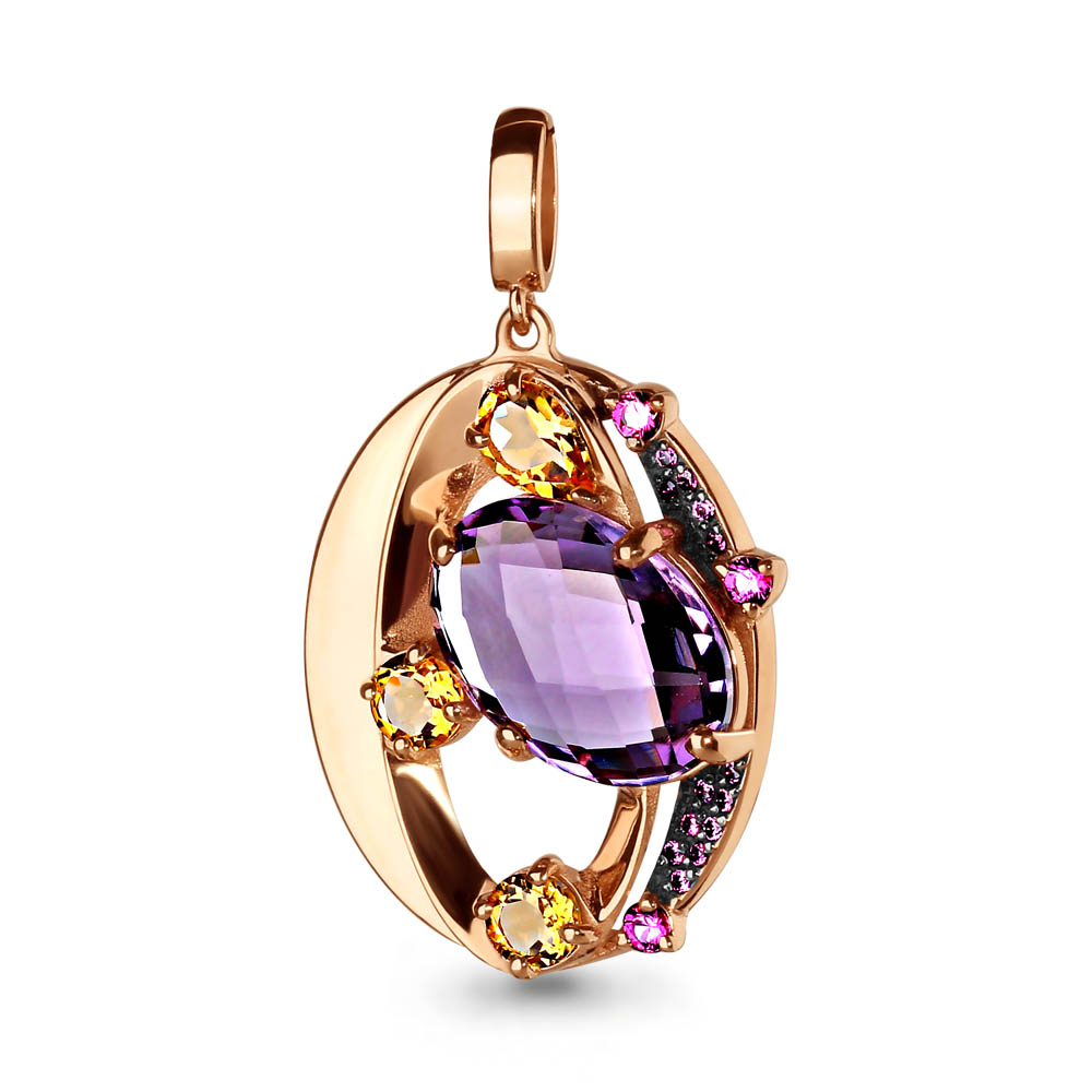 

Кулон из красного золота с аметистом Aquamarine Aquamarine 2523775Р_585_кз, 2523775Р_585_кз