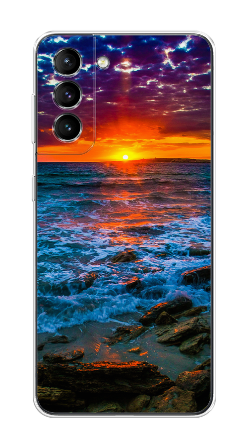 

Чехол на Samsung Galaxy S21 "Закат 1", Оранжевый;синий, 2101850-2