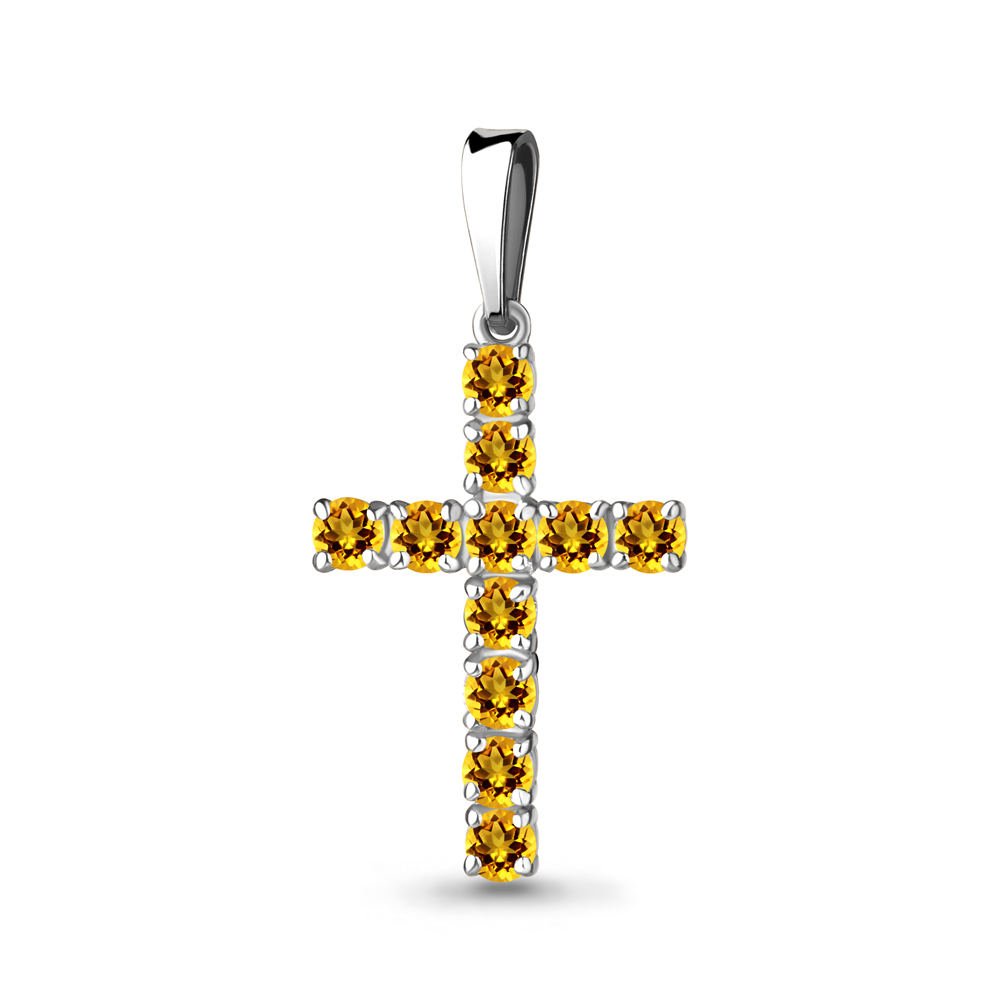 

Кулон из серебра с цитрином Aquamarine Aquamarine 2521306_925_р, 2521306_925_р