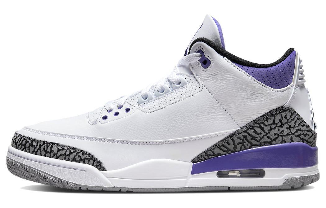 

Кеды унисекс Jordan Air Jordan 3 retro dark iris белые 43 EU, Белый, Air Jordan 3 retro dark iris