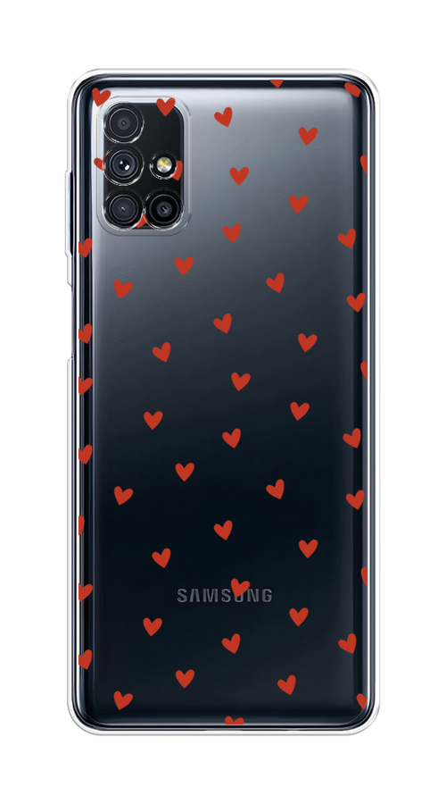 

Чехол на Samsung Galaxy M31s "Red hearts", Красный;прозрачный, 2101450-1