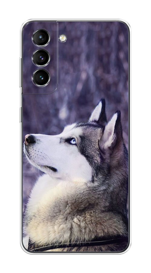 

Чехол на Samsung Galaxy S21 "Хаски 1", Фиолетовый;белый, 2101850-1