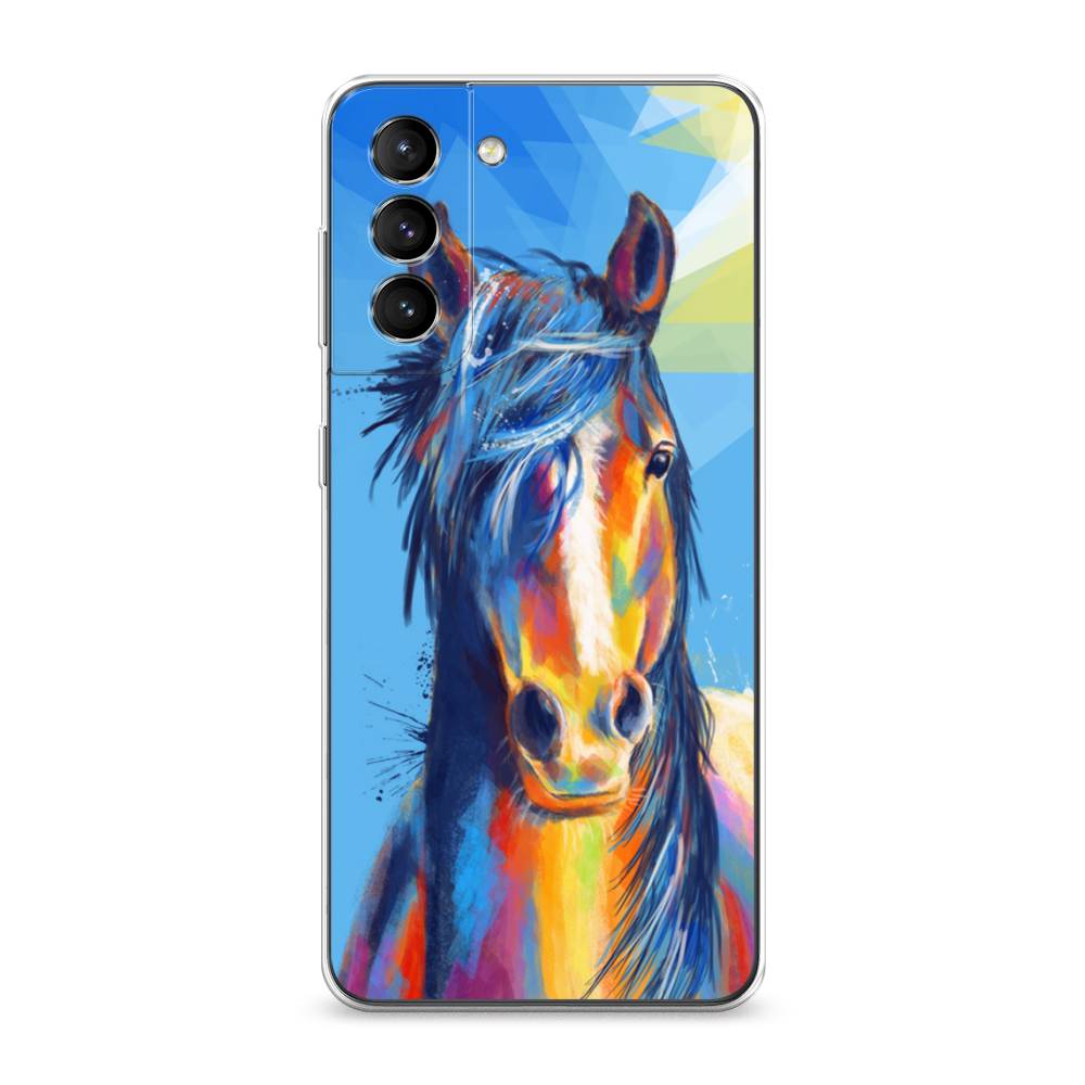 

Чехол на Samsung Galaxy S21 "Лошадь арт 3", Голубой;желтый;синий, 2101850-1