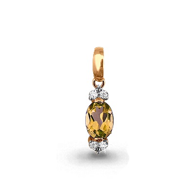 

Кулон из серебра с цитрином\фианитом Aquamarine Aquamarine 2504706А_925_з, 2504706А_925_з