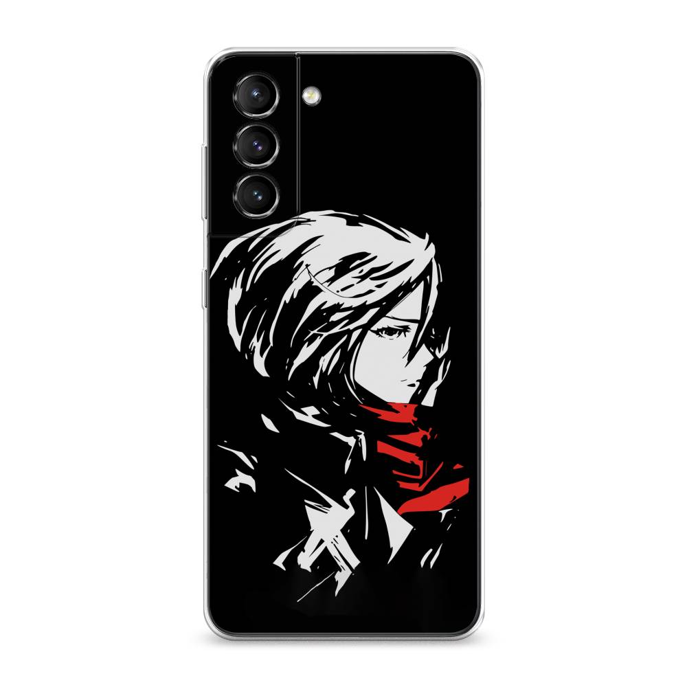 

Чехол на Samsung Galaxy S21 "Микаса минимализм", Черный;серый;красный, 2101850-4