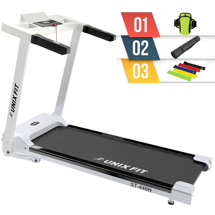 Беговая дорожка UNIXFIT ST-440N White + набор для фитнеса