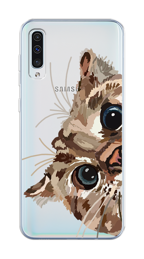 

Чехол на Samsung Galaxy A50/A30S "Любопытный кот", Коричневый;синий;черный, 27750-1