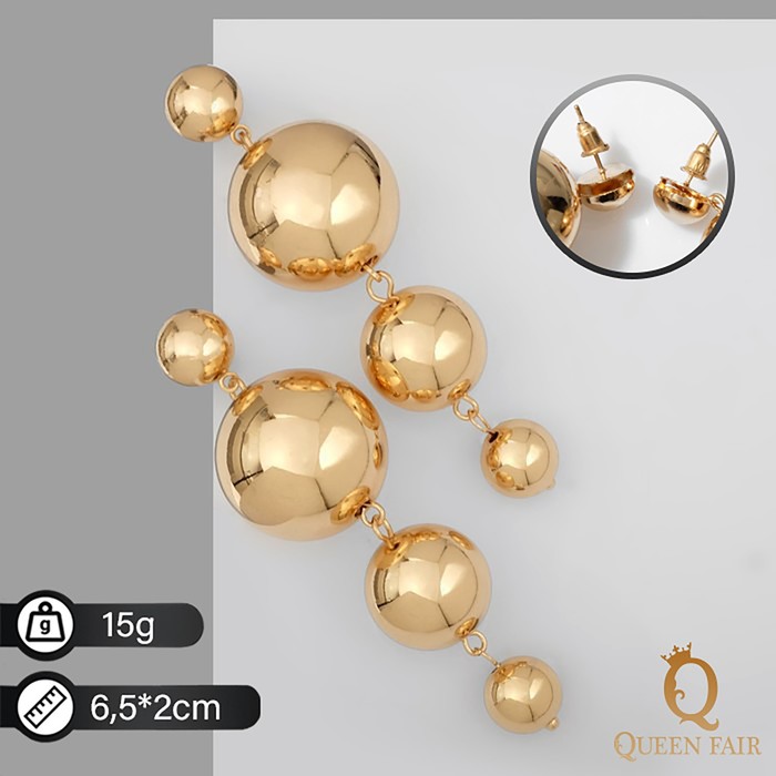 

Серьги подвески из бижутерного сплава Queen Fair 4448259, без вставки