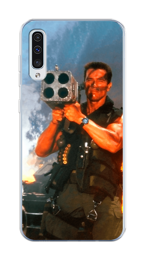 

Чехол на Samsung Galaxy A50/A30S "Арнольд Шварцнеггер с базукой", Голубой;коричневый, 27750-6