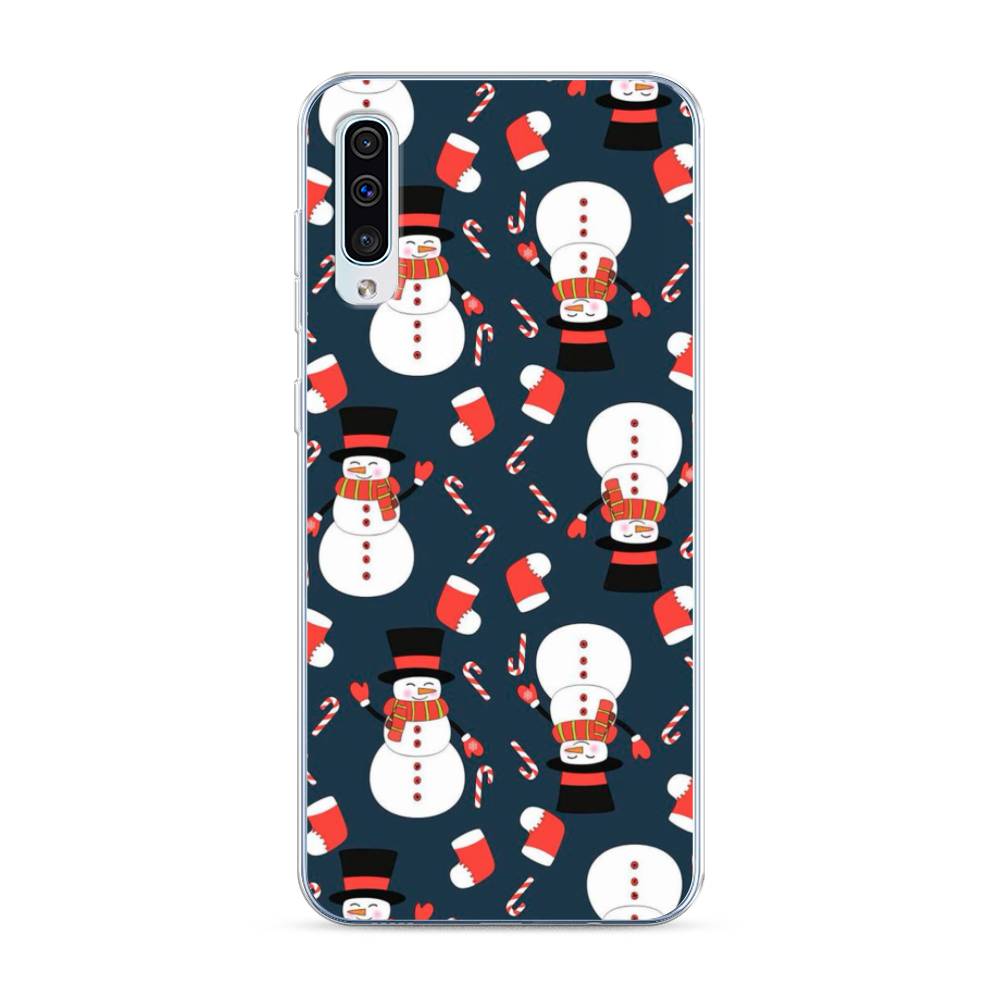

Чехол для Samsung Galaxy A50/A30S "Синие снеговики", Синий;белый;красный, 27750-5