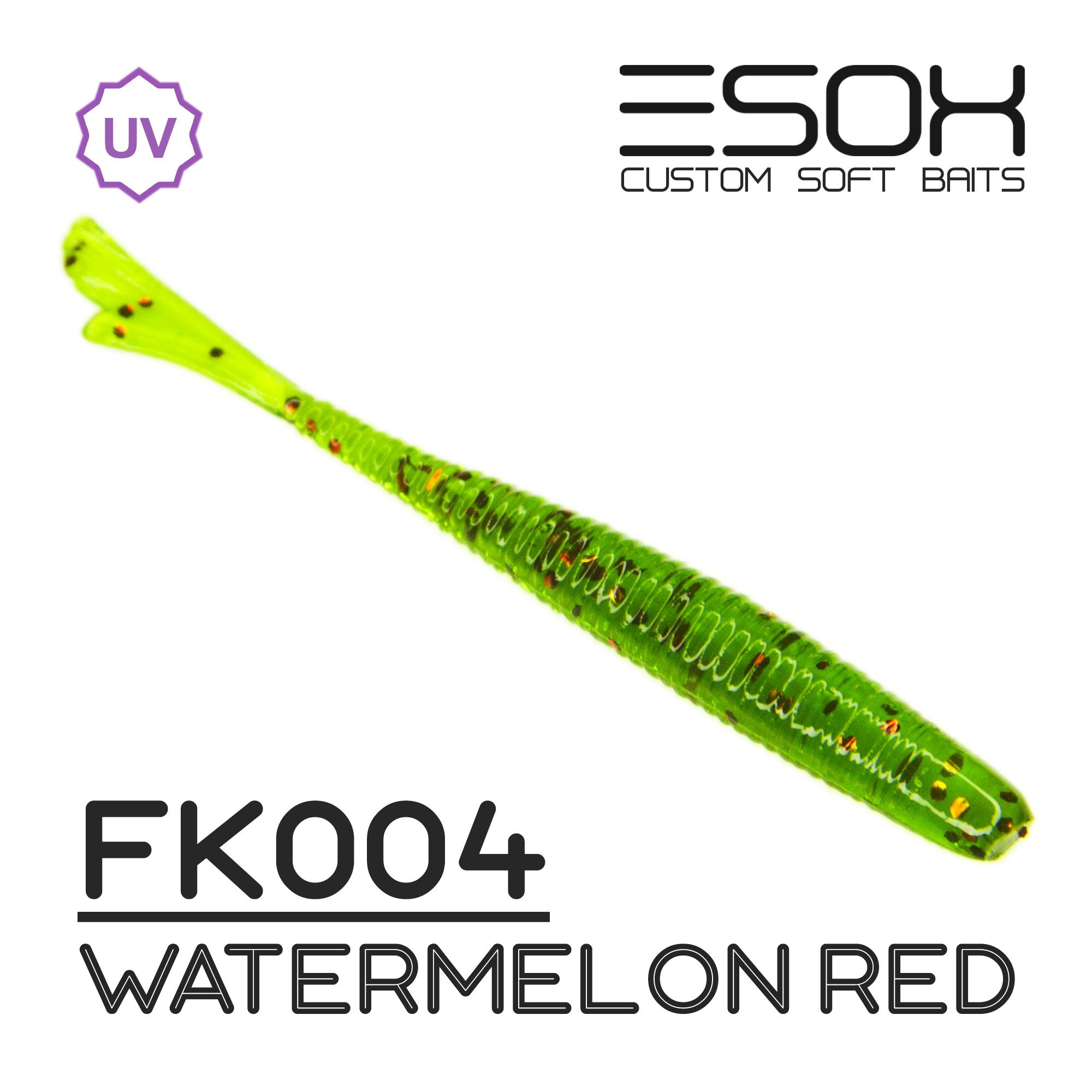 

Силиконовая приманка Esox Fishtale 48 мм цвет FK004 Watermelon Red 12 шт, Fishtale