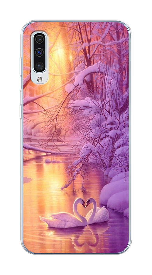 

Чехол на Samsung Galaxy A50 "Зима 1", Фиолетовый;желтый, 27750-2