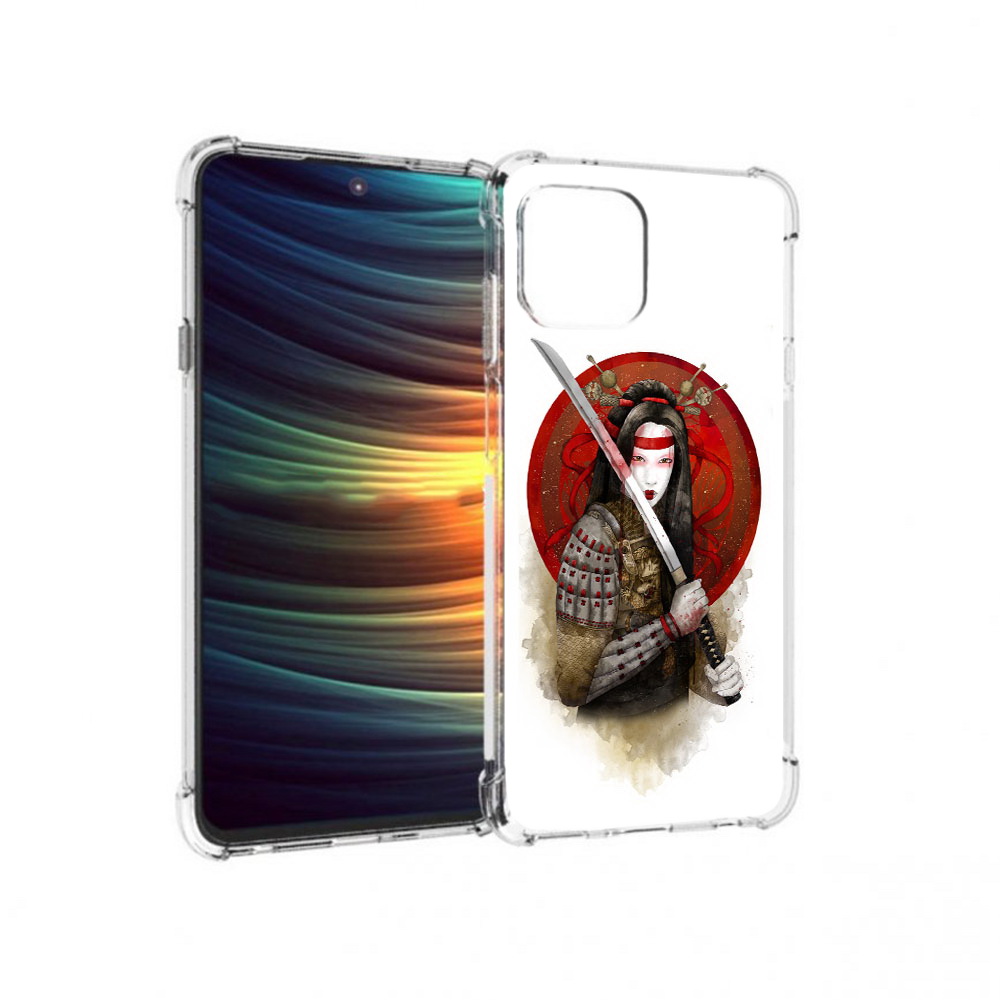 

Чехол MyPads Tocco для Motorola 20 Lite рисованная девушка с катаной (PT227073.348.580), Прозрачный, Tocco